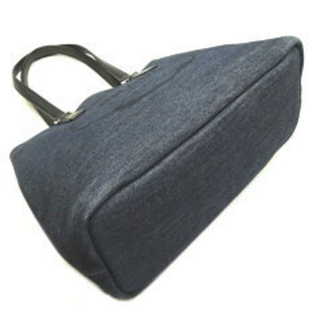Prada Shoulder Bag Tote Denim Blue Nero Black - Picture 3 of 9